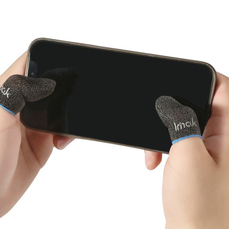 IMAK 1 Pair Finger Sleeve Breathable Sensitive Sweat-proof Silver Fiber Gaming Finger Cover for PUBG Mobile Game Black IMAK 1 Pair Finger Sleeve Breathable Sensitive Sweat-proof Silver Fiber Gaming Finger Cover for PUBG Mobile Game Black